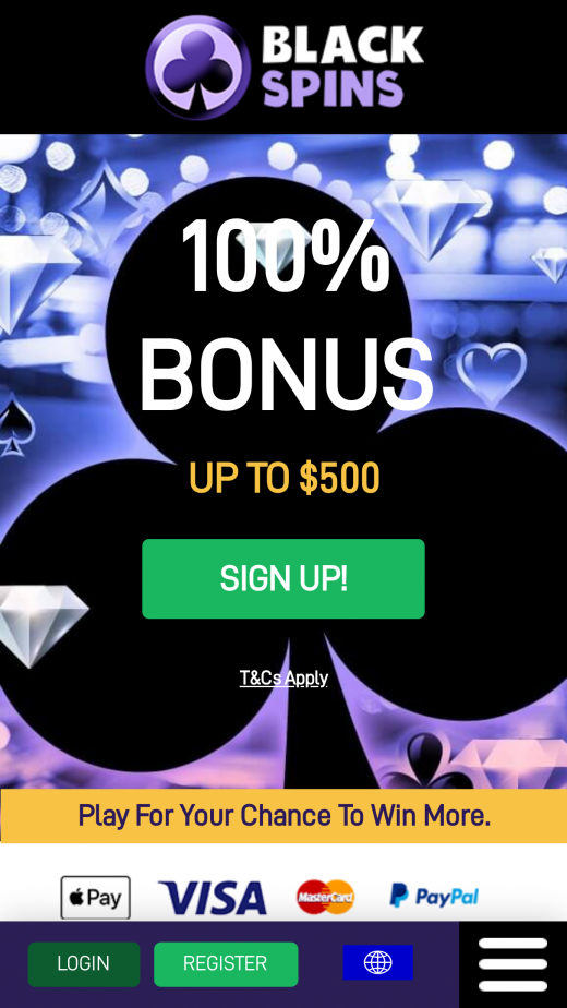 Black Spins Casino App-evaluering skjermbilde