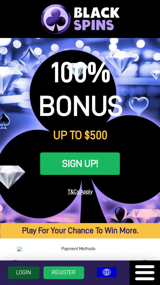 Black Spins Casino App-evaluering skjermbilde