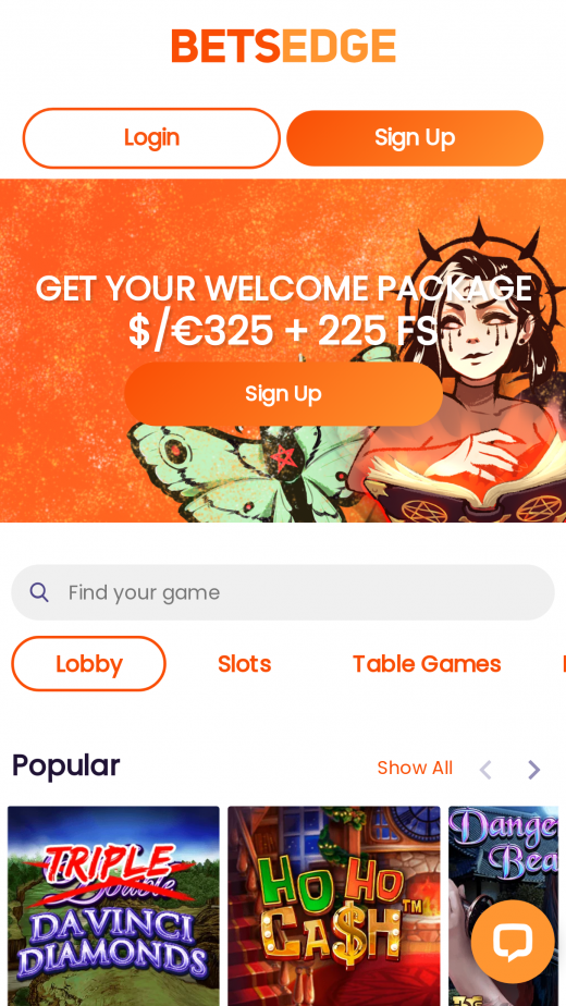 BetsEdge Casino App-evaluering skjermbilde