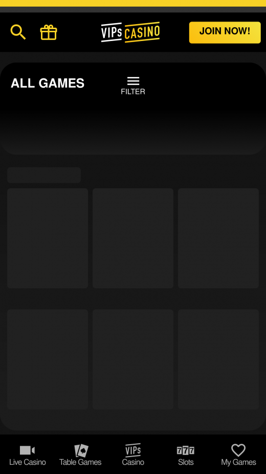 VIPs Casino App-evaluering skjermbilde
