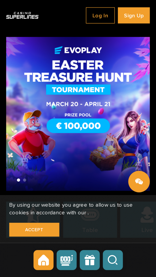Casino Superwins App-evaluering skjermbilde
