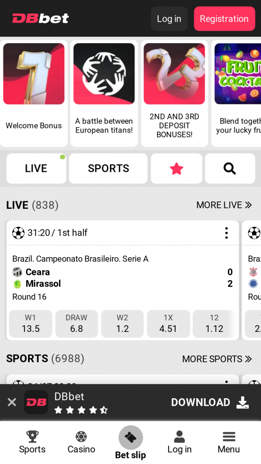 Doublebet App-evaluering skjermbilde