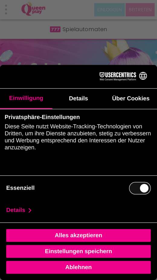 QueenPlay App-evaluering skjermbilde