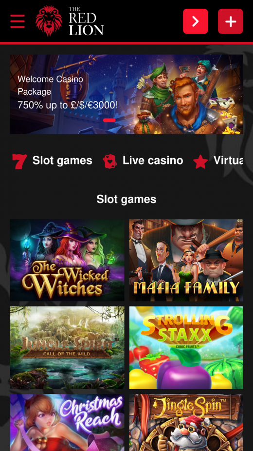 The Red Lion Casino App-evaluering skjermbilde