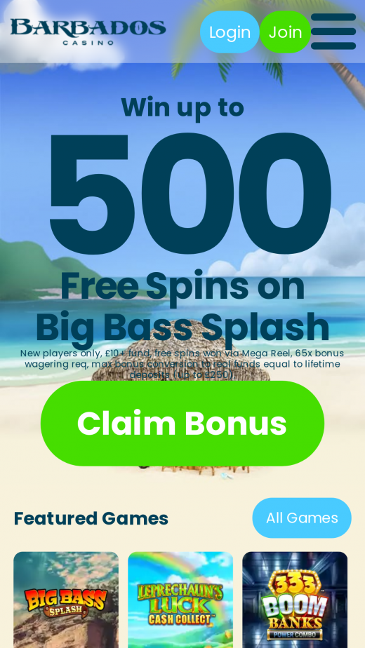 Barbadoscasino App-evaluering skjermbilde