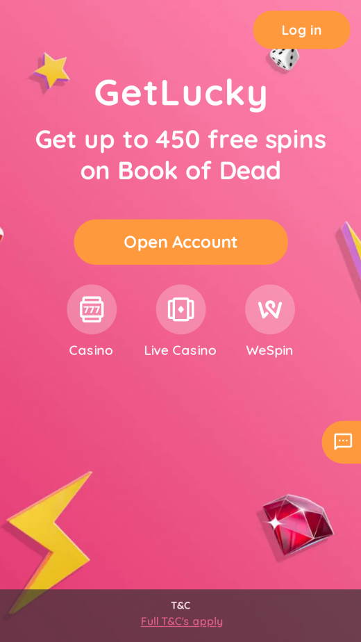 Get Lucky App-evaluering skjermbilde