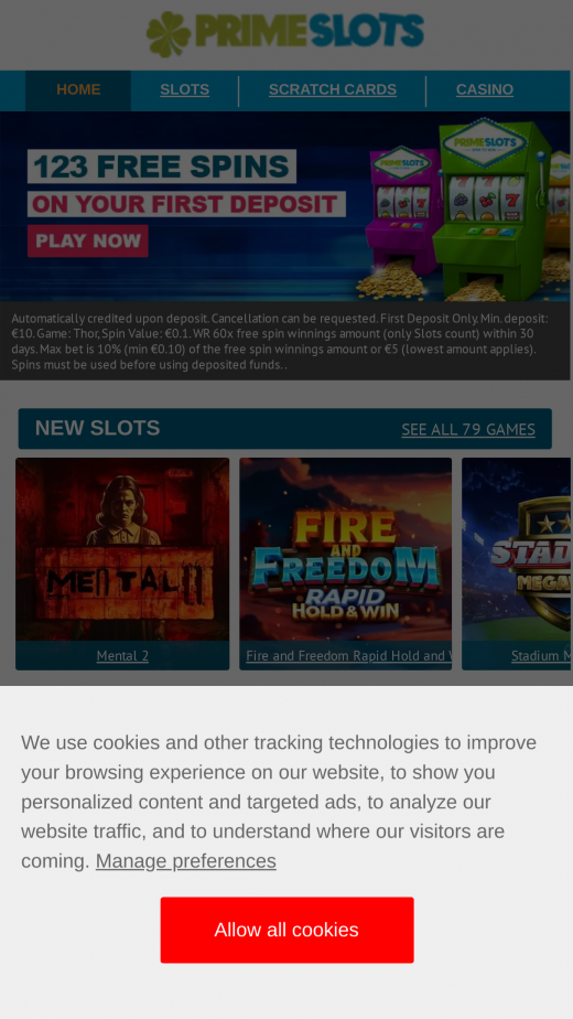 Prime Slots App-evaluering skjermbilde