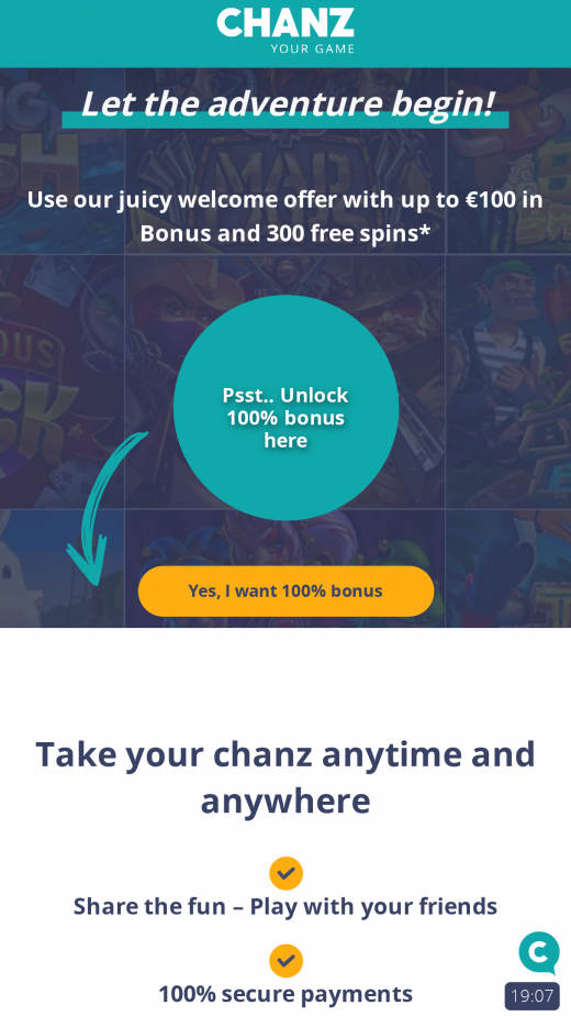 Chanz App-evaluering skjermbilde