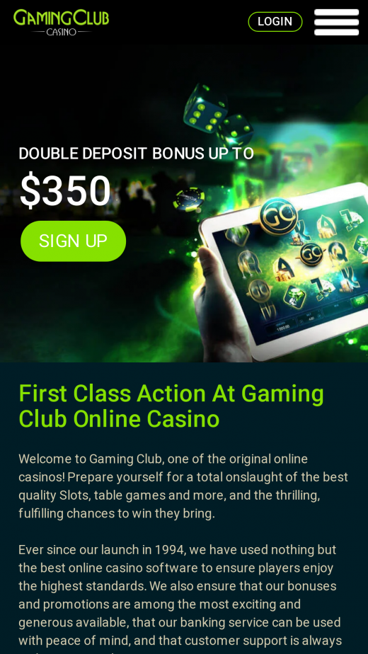 Gaming Club Casino App-evaluering skjermbilde