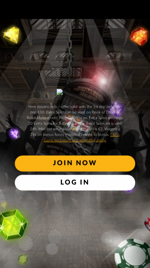 Shadow Bet App-evaluering skjermbilde