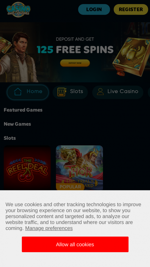 CasinoAndFriends App-evaluering skjermbilde