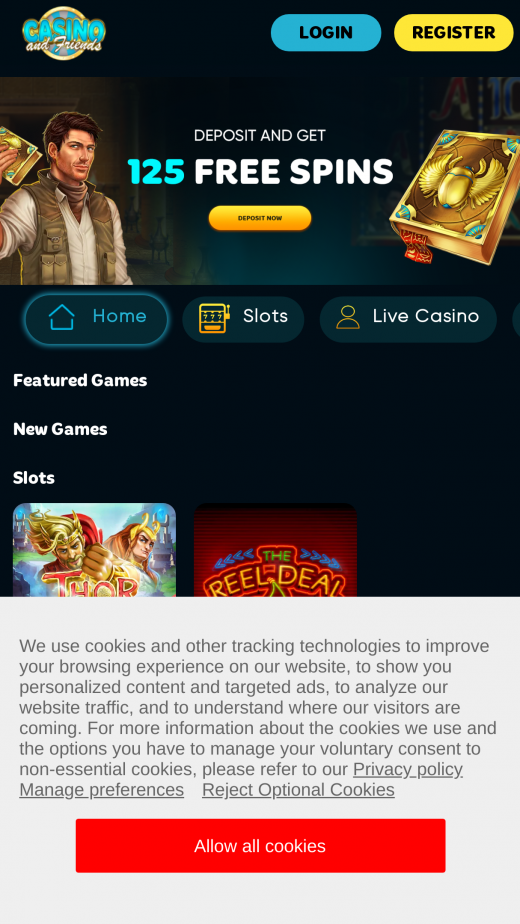 CasinoAndFriends App-evaluering skjermbilde