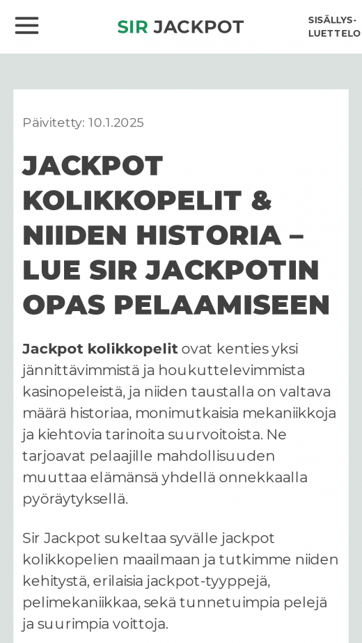 Sir Jackpot App-evaluering skjermbilde