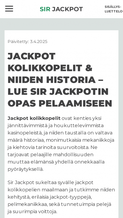 Sir Jackpot App-evaluering skjermbilde