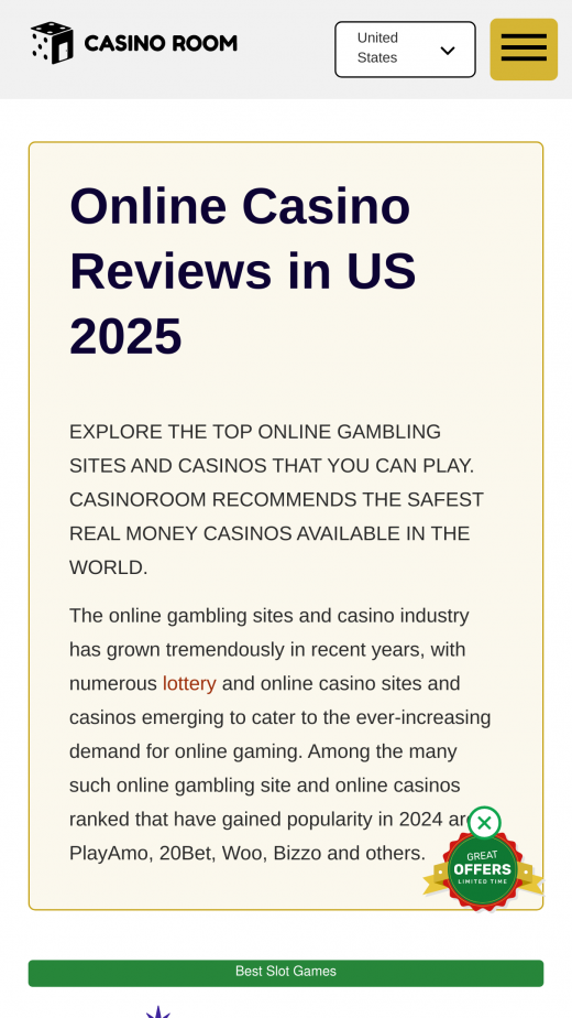Casino Room App-evaluering skjermbilde