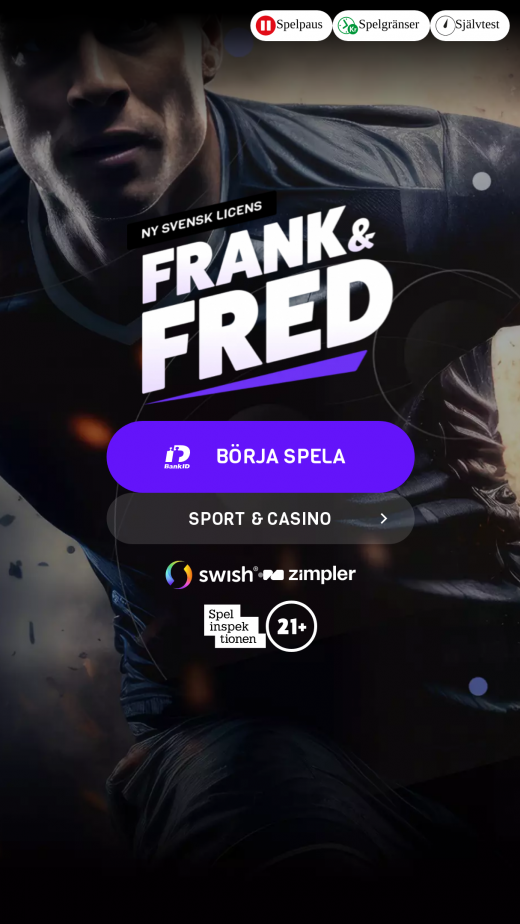 Frank & Fred Casino App-evaluering skjermbilde