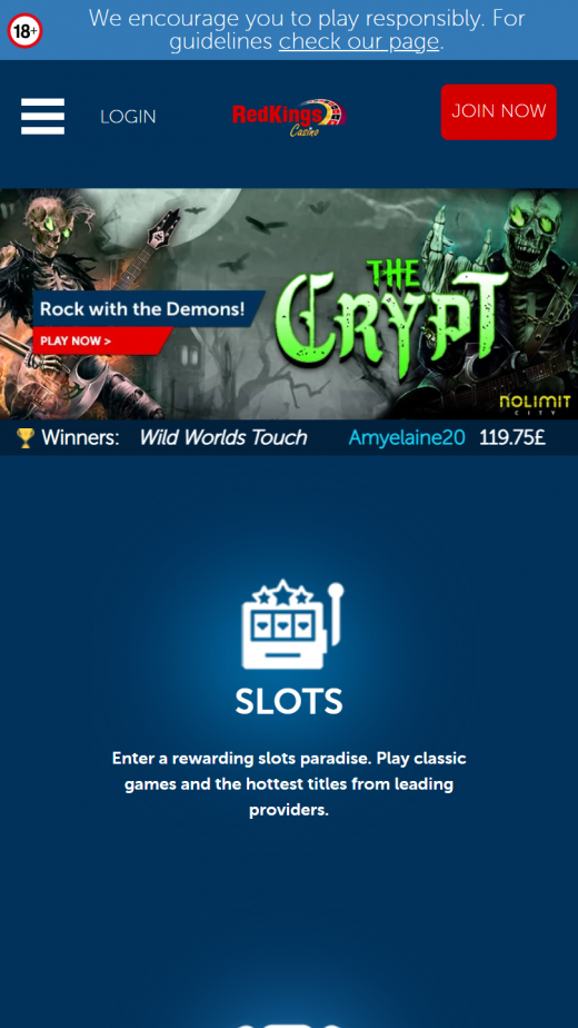 CasinoRedKings App-evaluering skjermbilde